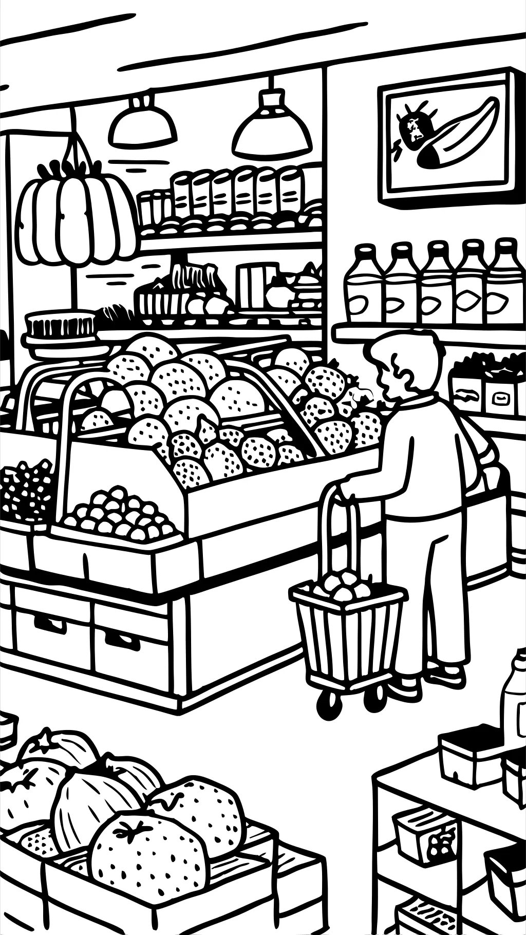 coloring pages of grocery store